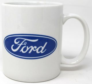 Ford Blue Logo White Ceramic Coffee Tea Mug Cup