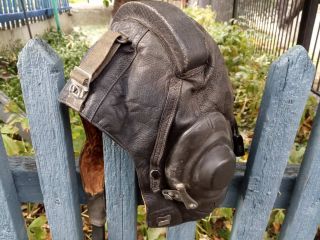 Russian Soviet Ussr Air Force Pilot Real Leather Helmet