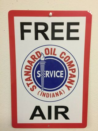 Vintage Stanard Oil Sign Air 18x12 Metal Gas Station Mancave Garage