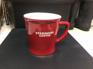 2009 Red Starbucks Coffee Mug Retired Large 16 Oz.  Size Heavy Sturdy