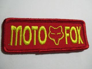 Moto Fox Patch Drag Racing Vintage Nos Embroidered 3 1/2 X 1 1/4 Inches