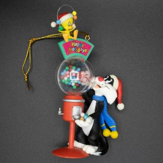 Vtg 97 Looney Tunes Sylvester And Tweety Gumball Machine Christmas Ornament