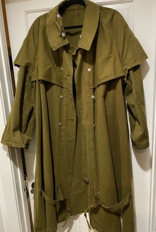 Reversible Vtg Canvas French Military Trench Field Coat Militaires Equipement