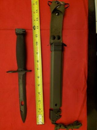 Vintage Us M7 Bayonet W/scabbard And Wire Cutter.  Made In Germany.