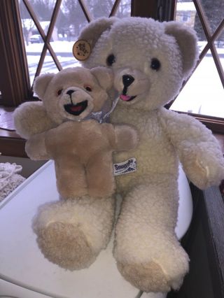 Vintage 1986 Russ 15 " Snuggle Fabric Softener Plush Teddy Bear With Baby Snuggle
