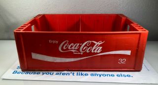 Hard To Find Vintage 32 Oz Crate Enjoy Coca - Cola Red Plastic Tray Carrier Coke