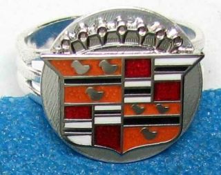 Rare Nos Cadillac Silver And Cloisonne Promotional Ring Pristine G312
