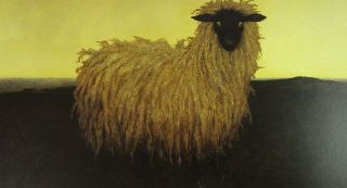 Vintage Art James Wyeth Portrait Of Lady 1968 Pig Train 1977 Black Face Sheep