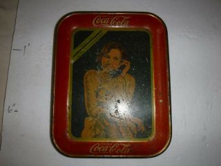 1930 Vintage Coca - Cola Metal Tray " Meet Me At The Soda Fountain "
