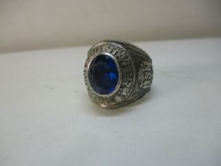 Vintage Sterling Silver Navy Mens Ring Size 9/10 Military