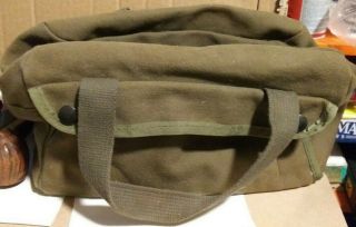 Vintage Us Army Military Mechanic Canvas Tool Bag Green Small 100 &