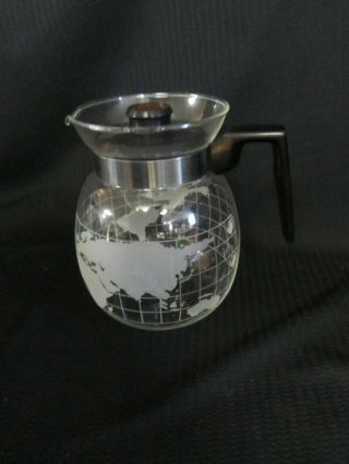 Vintage Nestle World Globe Coffee Pot 6 Cup Glass