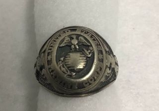 Vintage Sterling Silver United States Marine Corp Usmc Ring