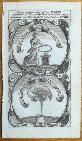 Typotius Symbola Divina Emblemata Emblem Flamingo Eternity - 1666