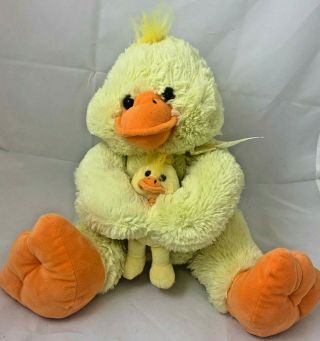 Goffa International Plush Duck Hugging Baby Chick Easter Stuffed Animal Toy 12”