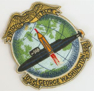 Vintage Usn Submarine Patch Embroidered Uss George Washington Navy