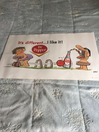 Old Stock 1963 Dr Pepper Advertising Poster Hart Comic Strip Poster Croquet