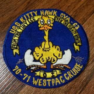 Us Navy Uss Kitty Hawk Cv - 63 Bird Westpac Cruise Vintage Patch