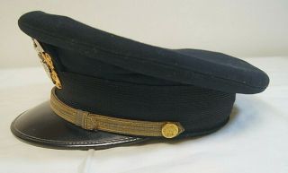WWII US Navy Military wool hat with eagle anchors stars stripes pin sterling 10K 2