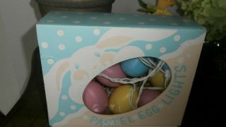Easter Blow Mold Party Lights 10 Pastel Eggs 14 