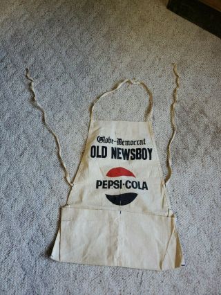 Vintage 1950 - 60 Pepsi - Cola Newspaper Boy Apron Globe Democrat