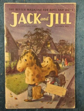 Jack And Jill Halloween Issue October,  1955 W Halloween Mobile Ghost,  Witch,  Bat
