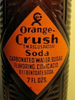 Old 1943 Orange Crush Acl Bottle Crushy Krinkly Design