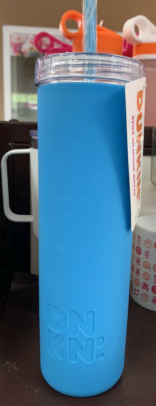 Dunkin Donuts 27oz Silicone Travel Mug/ Tumbler/ Sipper Blue