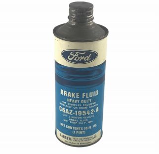 Vintage 1966 Ford Brake Fluid Pint Can Gas Oil C6az - 19542 - A Race Car Graphic
