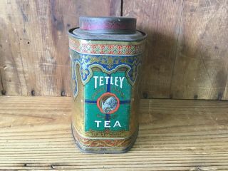 Antique Vintage Tetley Orange Pekoe Tea Tin 2