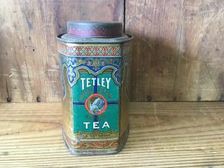 Antique Vintage Tetley Orange Pekoe Tea Tin 3