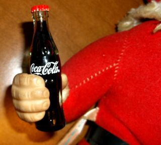Miniature Coca - Cola Glass Coke Bottle Red Cap W Liquid 4ur Rushton Xmas Santa