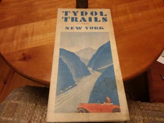 Rare York Tydol Trails Road Map Auto Car Oil Gas Cica1920s
