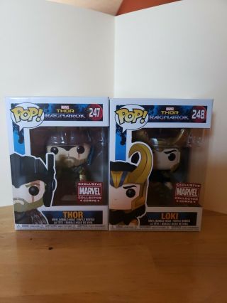 Loki And Thor Ragnarok 247 And 248 Marvel Collectors Corps Exclusive Funko Pop