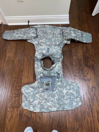 ARMY ACU Outer Tactical Vest MEDIUM With Front Chest Plate And Also Back Plate. 2