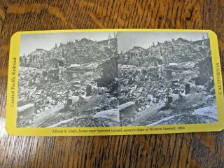 Antique Stereoscope Card Central Pacific Alfred A.  Hart,  Summit Tunnel,  Eastern