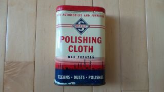 Vintage Skelly Oil Company Oil Polishing Cloth Can -