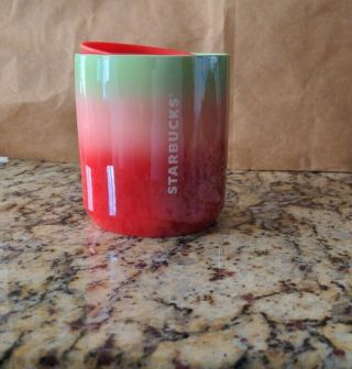 Starbucks Christmas Holiday 2020 Ceramic Mug Red/pink/green 8 Oz