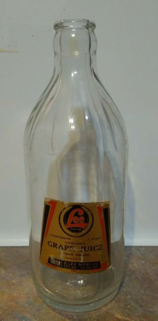 Very Rare Old H.  D.  Lee Paper Label One Pint Bottle.  Salina & Kansas City