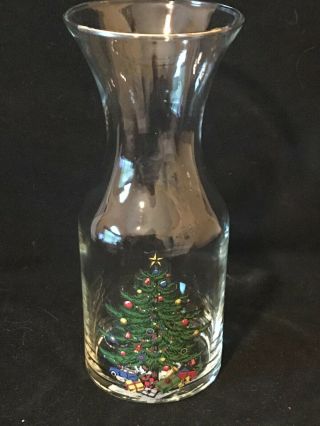 Libbey Cuthbertson Christmas Tree Glass Carafe Juice Wine 7 5/8 "