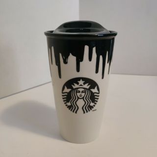 Starbucks Band Of Outsiders Black Drip Ceramic Mug 2014 12oz