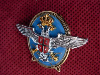 REPUBLIC OF SERBIA - SERBIAN ARMY - SERBIAN SIGN OF COMMAND AIRFORCE BREAST BADGE 3