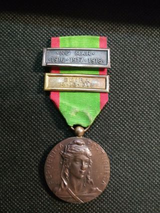 Portuga Rare Military Wwi Bronze Medal Order Campaigns Of The Portuguese Army