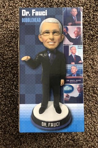 Dr.  Fauci Blue Tie Numbered Bobblehead Flatten The Curve