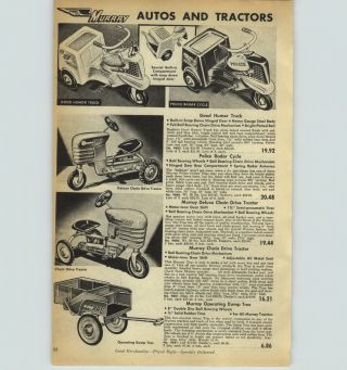 1956 Paper Ad 3 Pg Murray Pedal Car Lancer Royal Deluxe Radio Cruiser Good Humor