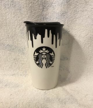 Starbucks Band Of Outsiders Black Drip Ceramic Mug 2014 12oz