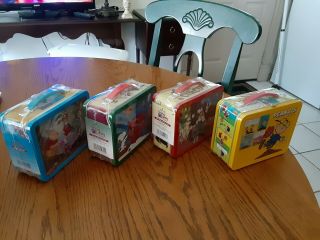 Mib (4),  2 Peanuts,  Mickey Mouse,  Winnie The Pooh Hallmark School Days Lunch Box