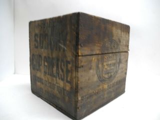 Old Socony Standard Oil Of York Gas Station Cup Grease Wood Advertising Box