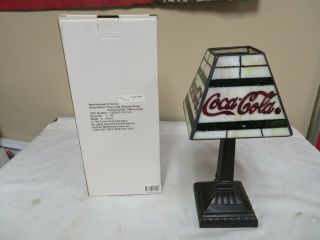 Coca Cola Tiffany Style Votive Holder Stain Glass Top Old Stock