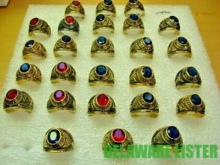 Of 26 Military Class Style Rings Mixed Color Sizes Usmc Navy Army